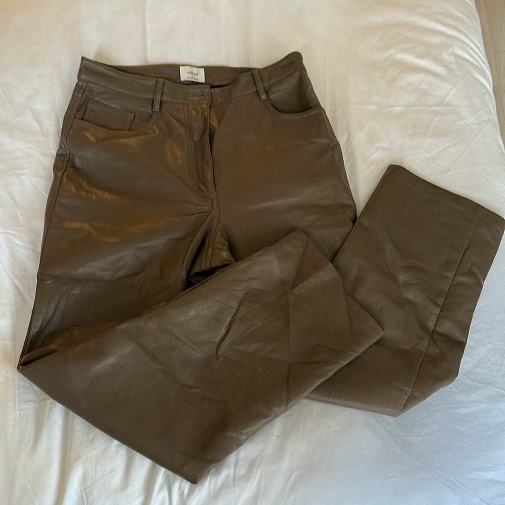 Aritzia leather cropped pant
